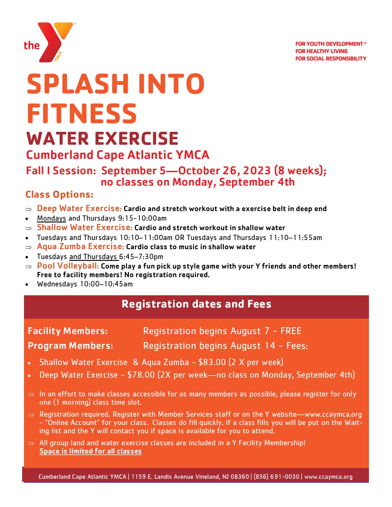 Water Exercise Cumberland Cape Atlantic YMCA